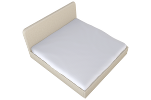 Moss Home Detroit King Bed - Modern Minimalist Design With Sleek Low-profile Headboard For Contemporary Style Natural 54% Polyester 36% Viscose 10% Linen Detr-bed-kin-offnat