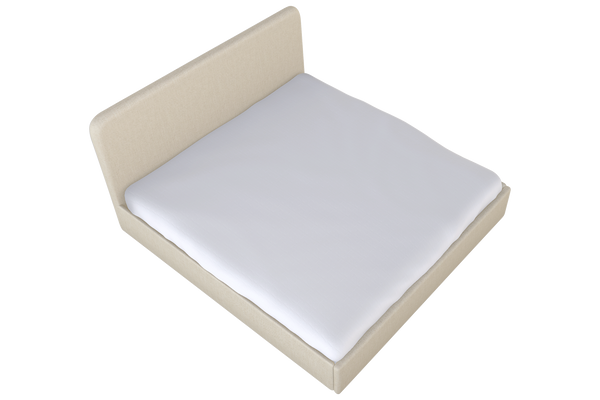 Moss Home Detroit King Bed - Modern Minimalist Design With Sleek Low-profile Headboard For Contemporary Style Natural 54% Polyester 36% Viscose 10% Linen Detr-bed-kin-offnat