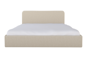 Moss Home Detroit King Bed - Modern Minimalist Design With Sleek Low-profile Headboard For Contemporary Style Natural 54% Polyester 36% Viscose 10% Linen Detr-bed-kin-offnat