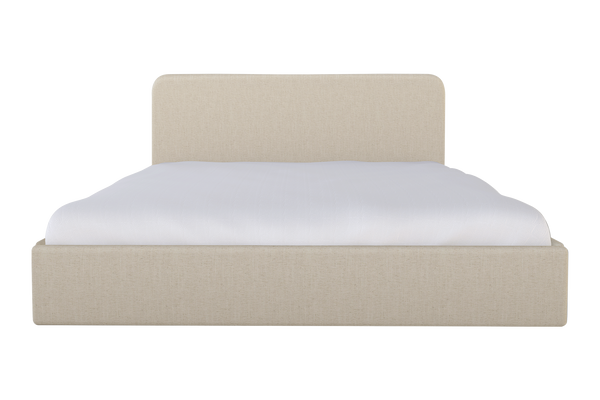 Moss Home Detroit King Bed - Modern Minimalist Design With Sleek Low-profile Headboard For Contemporary Style Natural 54% Polyester 36% Viscose 10% Linen Detr-bed-kin-offnat