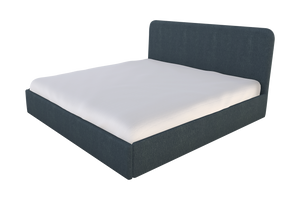 Moss Home Detroit King Bed – Modern Minimalism With Sleek Sophistication For A Contemporary Bedroom Design Denim 100% Polyester Detr-bed-kin-shoden