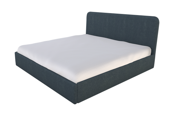 Moss Home Detroit King Bed – Modern Minimalism With Sleek Sophistication For A Contemporary Bedroom Design Denim 100% Polyester Detr-bed-kin-shoden