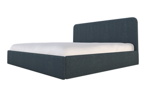 Moss Home Detroit King Bed – Modern Minimalism With Sleek Sophistication For A Contemporary Bedroom Design Denim 100% Polyester Detr-bed-kin-shoden