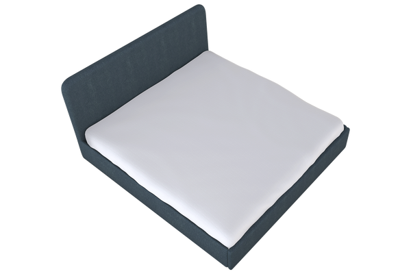 Moss Home Detroit King Bed – Modern Minimalism With Sleek Sophistication For A Contemporary Bedroom Design Denim 100% Polyester Detr-bed-kin-shoden