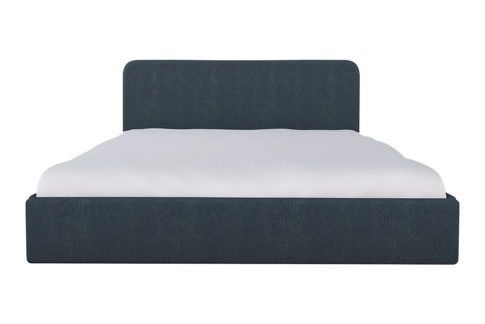 Moss Home Detroit King Bed – Modern Minimalism With Sleek Sophistication For A Contemporary Bedroom Design Denim 100% Polyester Detr-bed-kin-shoden