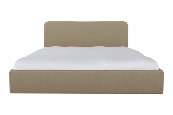 Moss Home Detroit King Bed – Modern Minimalism With Sleek Sophistication For A Contemporary Bedroom Design Sand 100% Polyester Detr-bed-kin-shosan