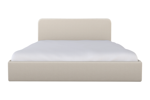 Moss Home Detroit King Bed - Modern Minimalism With Sleek Sophistication For A Contemporary Bedroom Retreat Ivory 100% Polyester Detr-bed-kin-stuivo