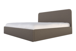 Moss Home Detroit King Bed - Modern Minimalism With Sleek Sophistication For A Contemporary Bedroom Retreat Mushroom 100% Polyester Detr-bed-kin-stumus