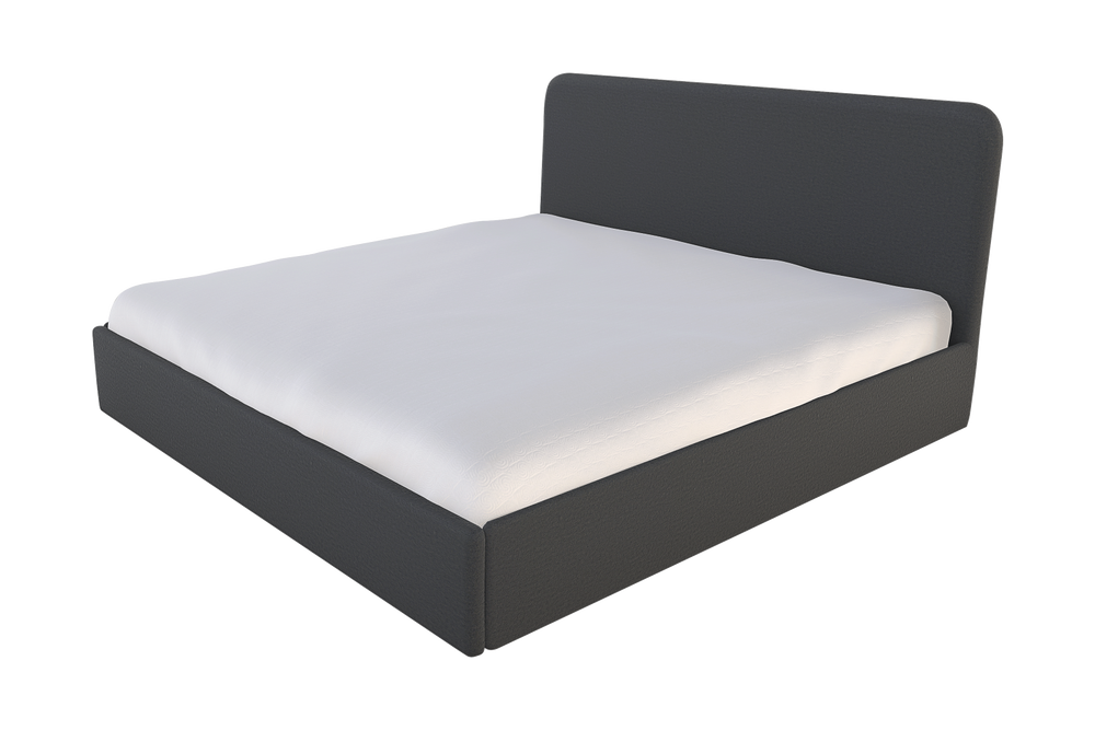Moss Home Detroit King Bed - Modern Minimalism With Sleek Sophistication For A Contemporary Bedroom Retreat Slate 100% Polyester Detr-bed-kin-stusla