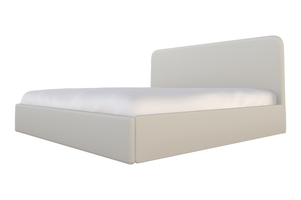 Moss Home Detroit King Bed - Modern Minimalism With Sleek Sophistication For A Contemporary Bedroom Retreat Snow 100% Polyester Detr-bed-kin-stusno