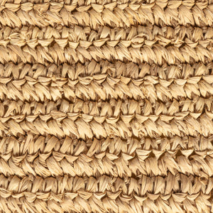 Rowena Interiors Woven Mendong Fiber and Solid Teak Rectangular Stool for Coastal Bohemian Interiors DF3117