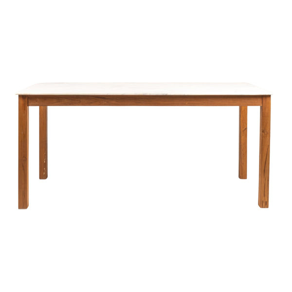 Rowena Interiors Teak Solid Wood Console Table with Genuine Marble Top for Entryway or Living Room Walnut Finish DF3669MC
