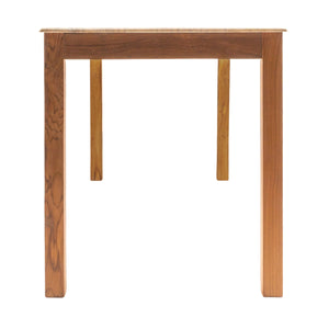 Rowena Interiors Teak Solid Wood Console Table with Genuine Marble Top for Entryway or Living Room Walnut Finish DF3669MC