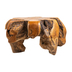 Rowena Interiors Teak Root Reclaimed Wood Round Coffee Table Sculptural Living Room Statement Piece DF4855