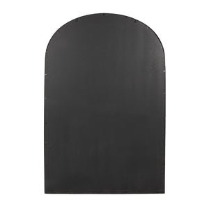 Rowena Interiors Arched Matte Metal Floor Mirror with Reclaimed Wood Frame for Modern Entryway Decor Black DF6299