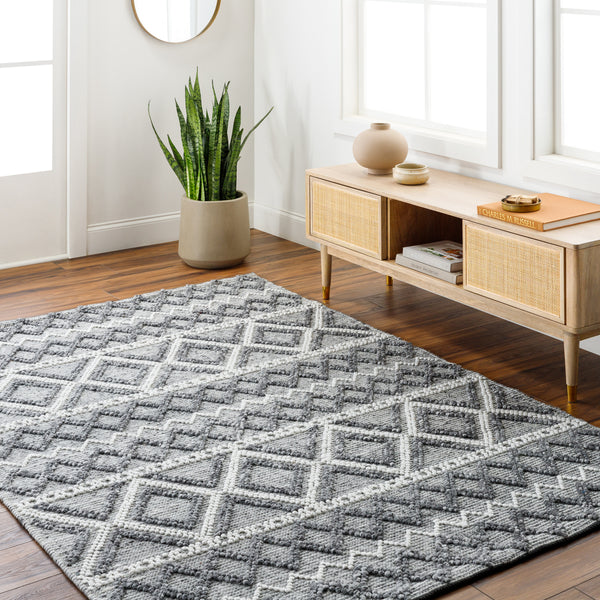 Daffodil DFF-2300 9' x 12' Handmade Rug DFF2300-912  Ivory, Charcoal, Light Slate Surya