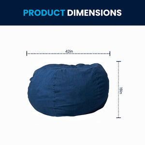 English Elm Duncan Oversized Refillable Bean Bag Chair - Ultimate Comfort for Gaming, Lounging, and Relaxation Denim DG-BEAN-LARGE-DENIM-GG