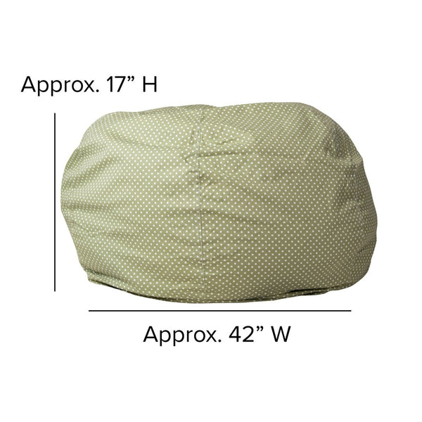 English Elm Duncan Oversized Refillable Bean Bag Chair - Ultimate Comfort for Gaming, Lounging, and Relaxation Green Dot DG-BEAN-LARGE-DOT-GRN-GG