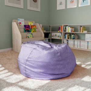 English Elm Duncan Oversized Refillable Bean Bag Chair - Ultimate Comfort for Gaming, Lounging, and Relaxation Lavender Dot DG-BEAN-LARGE-DOT-PUR-GG