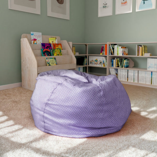 English Elm Duncan Oversized Refillable Bean Bag Chair - Ultimate Comfort for Gaming, Lounging, and Relaxation Lavender Dot DG-BEAN-LARGE-DOT-PUR-GG