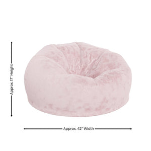 English Elm Duncan Oversized Refillable Bean Bag Chair - Ultimate Comfort for Gaming, Lounging, and Relaxation Blush Furry DG-BEAN-LARGE-FUR-BLS-GG