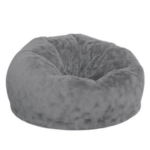 English Elm Duncan Oversized Refillable Bean Bag Chair - Ultimate Comfort for Gaming, Lounging, and Relaxation Gray Furry DG-BEAN-LARGE-FUR-GY-GG