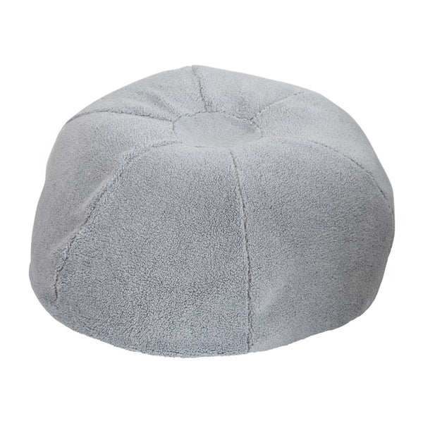 English Elm Duncan Oversized Refillable Bean Bag Chair - Ultimate Comfort for Gaming, Lounging, and Relaxation Gray Sherpa DG-BEAN-LARGE-SHERPA-GY-GG