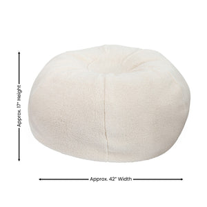 English Elm Duncan Oversized Refillable Bean Bag Chair - Ultimate Comfort for Gaming, Lounging, and Relaxation Natural Sherpa DG-BEAN-LARGE-SHERPA-NAT-GG