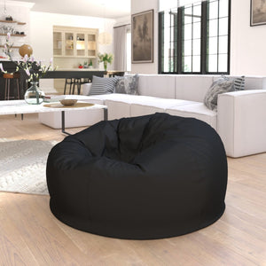 English Elm Duncan Oversized Refillable Bean Bag Chair - Ultimate Comfort for Gaming, Lounging, and Relaxation Black DG-BEAN-LARGE-SOLID-BK-GG