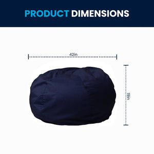 English Elm Duncan Oversized Refillable Bean Bag Chair - Ultimate Comfort for Gaming, Lounging, and Relaxation Navy Blue DG-BEAN-LARGE-SOLID-BL-GG