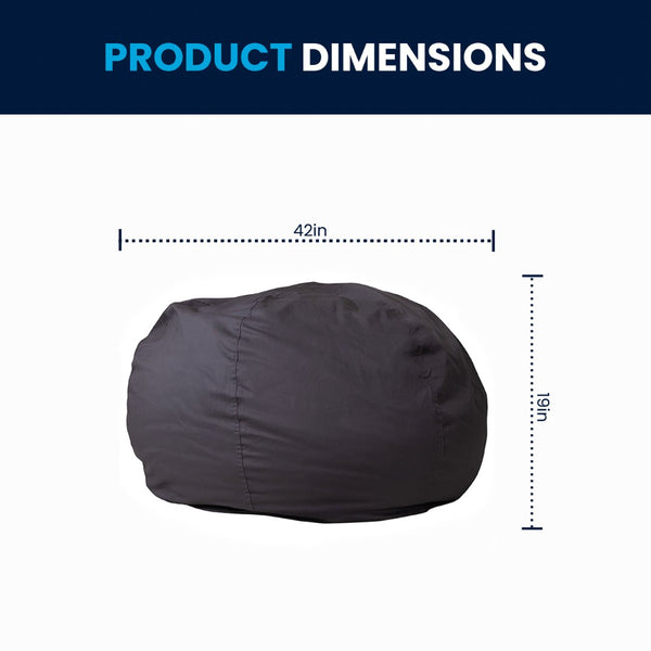 English Elm Duncan Oversized Refillable Bean Bag Chair - Ultimate Comfort for Gaming, Lounging, and Relaxation Gray DG-BEAN-LARGE-SOLID-GY-GG