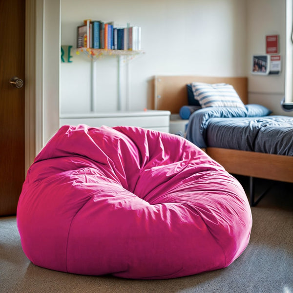 English Elm Duncan Oversized Refillable Bean Bag Chair - Ultimate Comfort for Gaming, Lounging, and Relaxation Hot Pink DG-BEAN-LARGE-SOLID-HTPK-GG