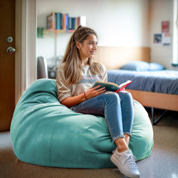 English Elm Duncan Oversized Refillable Bean Bag Chair - Ultimate Comfort for Gaming, Lounging, and Relaxation Mint Green DG-BEAN-LARGE-SOLID-MTGN-GG