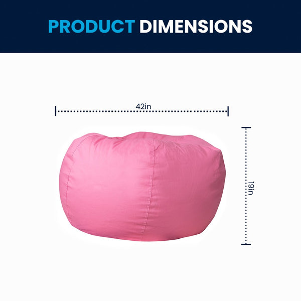 English Elm Duncan Oversized Refillable Bean Bag Chair - Ultimate Comfort for Gaming, Lounging, and Relaxation Light Pink DG-BEAN-LARGE-SOLID-PK-GG