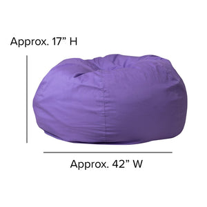 English Elm Duncan Oversized Refillable Bean Bag Chair - Ultimate Comfort for Gaming, Lounging, and Relaxation Purple DG-BEAN-LARGE-SOLID-PUR-GG
