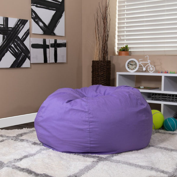 English Elm Duncan Oversized Refillable Bean Bag Chair - Ultimate Comfort for Gaming, Lounging, and Relaxation Purple DG-BEAN-LARGE-SOLID-PUR-GG