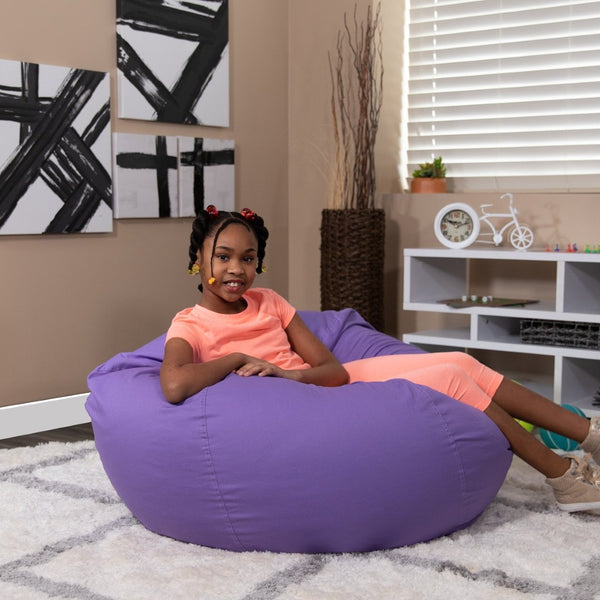 English Elm Duncan Oversized Refillable Bean Bag Chair - Ultimate Comfort for Gaming, Lounging, and Relaxation Purple DG-BEAN-LARGE-SOLID-PUR-GG