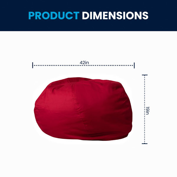 English Elm Duncan Oversized Refillable Bean Bag Chair - Ultimate Comfort for Gaming, Lounging, and Relaxation Red DG-BEAN-LARGE-SOLID-RED-GG