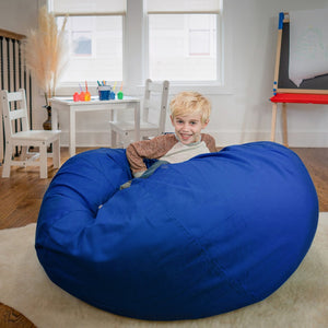 English Elm Duncan Oversized Refillable Bean Bag Chair - Ultimate Comfort for Gaming, Lounging, and Relaxation Royal Blue DG-BEAN-LARGE-SOLID-ROYBL-GG