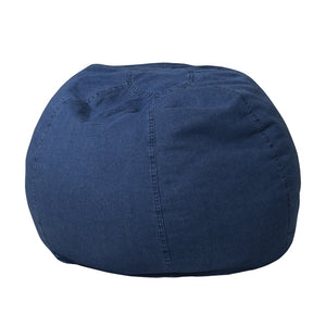 English Elm Dillon Refillable Bean Bag Chair for Kids and Teens - Comfy, Durable, Easy-Clean Fun Seating Option Denim DG-BEAN-SMALL-DENIM-GG