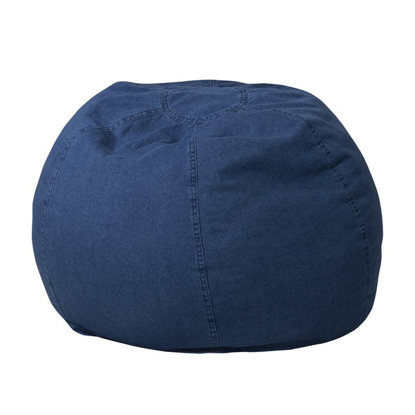English Elm Dillon Refillable Bean Bag Chair for Kids and Teens - Comfy, Durable, Easy-Clean Fun Seating Option Denim DG-BEAN-SMALL-DENIM-GG