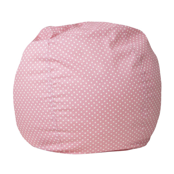 English Elm Dillon Refillable Bean Bag Chair for Kids and Teens - Comfy, Durable, Easy-Clean Fun Seating Option Light Pink Dot DG-BEAN-SMALL-DOT-PK-GG