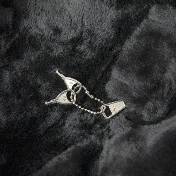 English Elm Dillon Refillable Bean Bag Chair for Kids and Teens - Comfy, Durable, Easy-Clean Fun Seating Option Black Furry DG-BEAN-SMALL-FUR-BK-GG