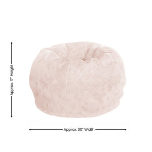 English Elm Dillon Refillable Bean Bag Chair for Kids and Teens - Comfy, Durable, Easy-Clean Fun Seating Option Blush Furry DG-BEAN-SMALL-FUR-BLS-GG