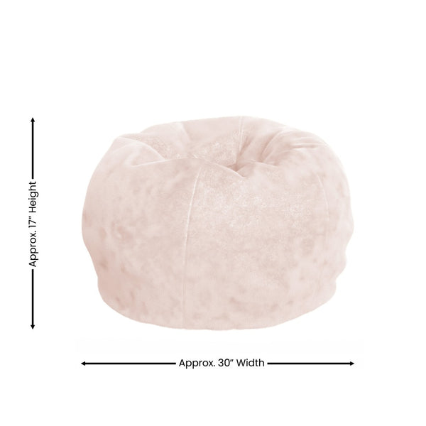 English Elm Dillon Refillable Bean Bag Chair for Kids and Teens - Comfy, Durable, Easy-Clean Fun Seating Option Blush Furry DG-BEAN-SMALL-FUR-BLS-GG