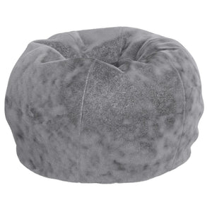 English Elm Dillon Refillable Bean Bag Chair for Kids and Teens - Comfy, Durable, Easy-Clean Fun Seating Option Gray Furry DG-BEAN-SMALL-FUR-GY-GG