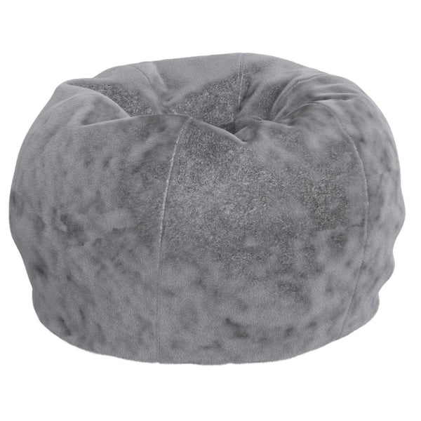 English Elm Dillon Refillable Bean Bag Chair for Kids and Teens - Comfy, Durable, Easy-Clean Fun Seating Option Gray Furry DG-BEAN-SMALL-FUR-GY-GG