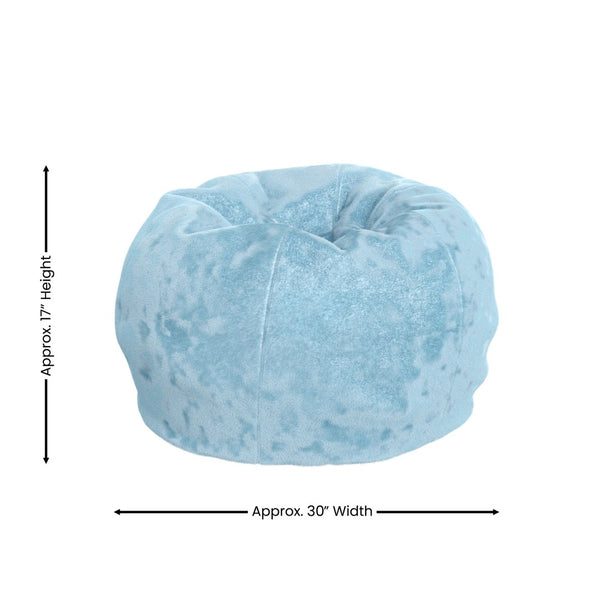 English Elm Dillon Refillable Bean Bag Chair for Kids and Teens - Comfy, Durable, Easy-Clean Fun Seating Option Teal Furry DG-BEAN-SMALL-FUR-TL-GG