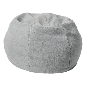 English Elm Dillon Cozy Refillable Bean Bag Chair for Kids and Teens - Soft, Portable, Easy-Clean Seating Solution Gray Sherpa DG-BEAN-SMALL-SHERPA-GY-GG
