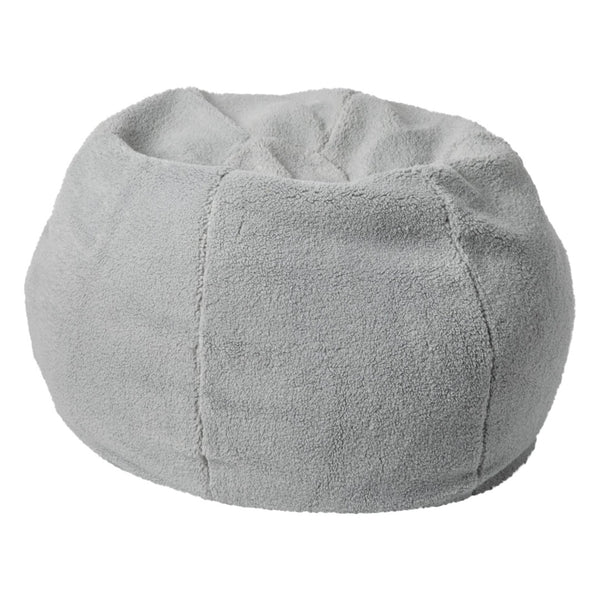 English Elm Dillon Cozy Refillable Bean Bag Chair for Kids and Teens - Soft, Portable, Easy-Clean Seating Solution Gray Sherpa DG-BEAN-SMALL-SHERPA-GY-GG
